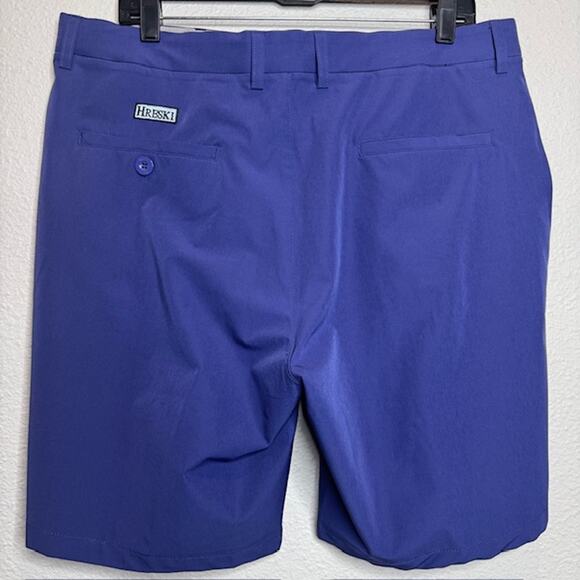 Hreski Mens Performance Golf Shorts Dk Blue Size 36 Button Front With Pockets - Picture 8 of 12